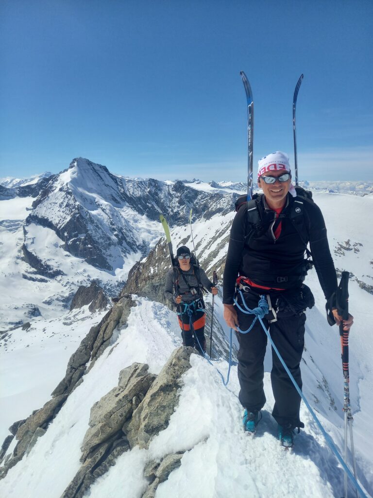 Charles et Ulysse sur l'arête du blanc